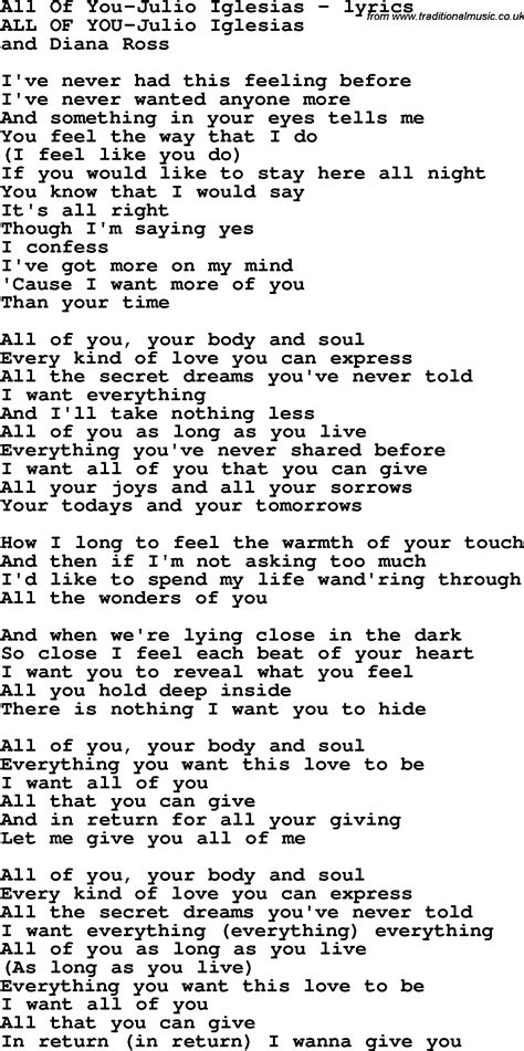 song all of you lyrics